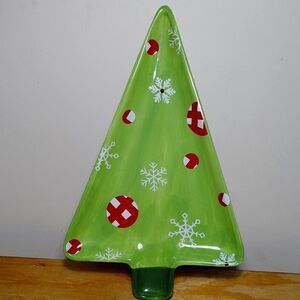👍 Harry & David Christmas Tree Plate Serving Dish 14 x 10". Ch2